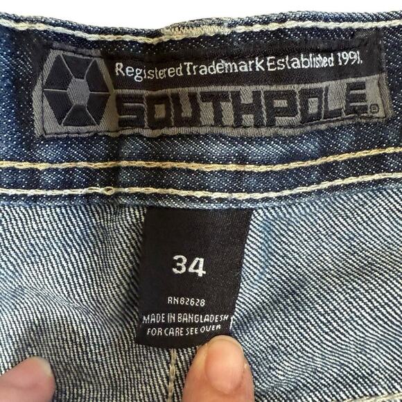 Vtg Y2K Southpole Baggy Blue Jeans 34x31 Denim Washed Hip Hop Skater - Picture 6 of 10